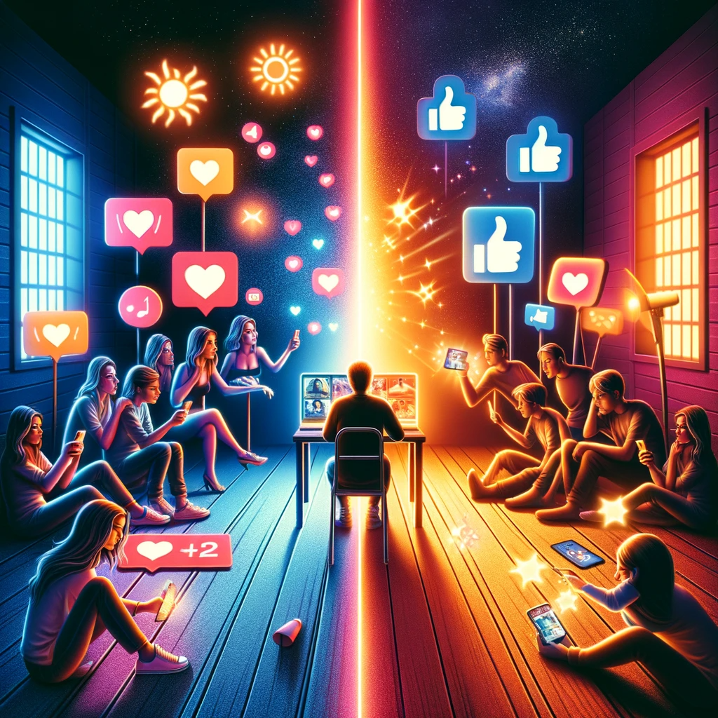 Contrasting image showing the effective 'dos' and ineffective 'don'ts' of influencer marketing on social media, with symbols of engagement and disengagement.